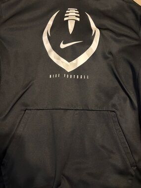 Nike Black Hoodie with Silver Football Graphic